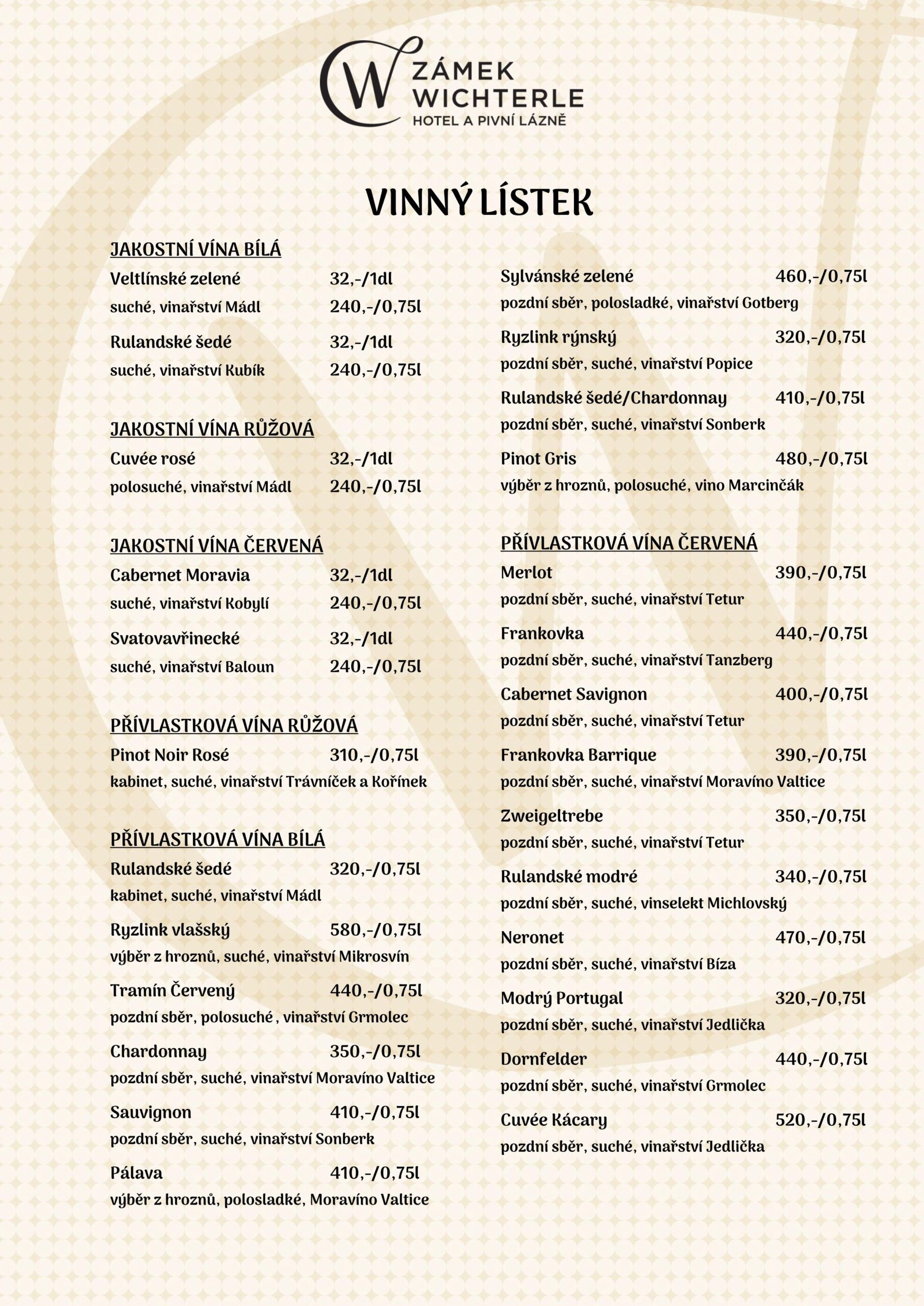 vinný lístek